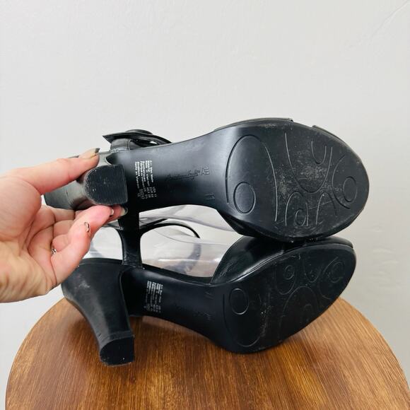 American Eagle Black Leather Slingback Heels Women’s Size 11 - Picture 7 of 10